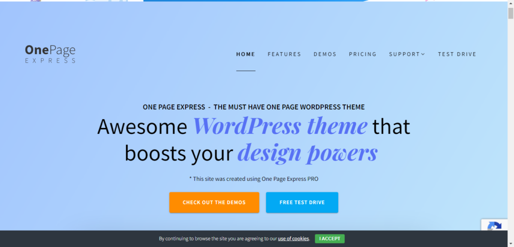 One Page Express free & pro wordpress theme