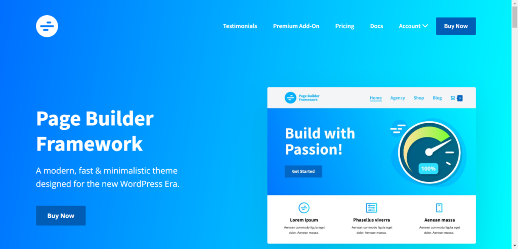 Wordpress theme Page Builder Framework!