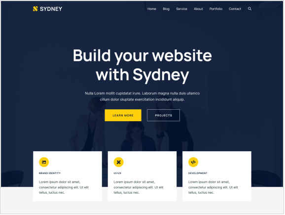 Sydney one of the best free wordpress themes!