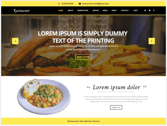 VW Restaurant Lite free wordpress theme