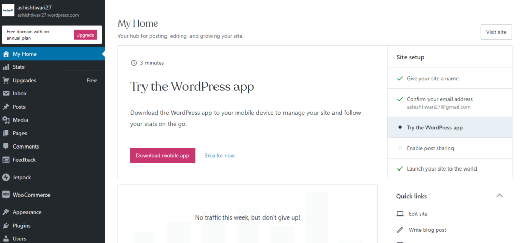 wordpress free website