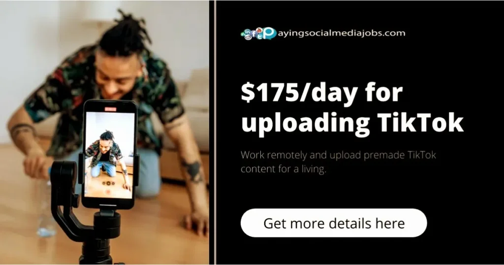 $175 per day, upload premade videos to TikTok! Affiliate program offer.